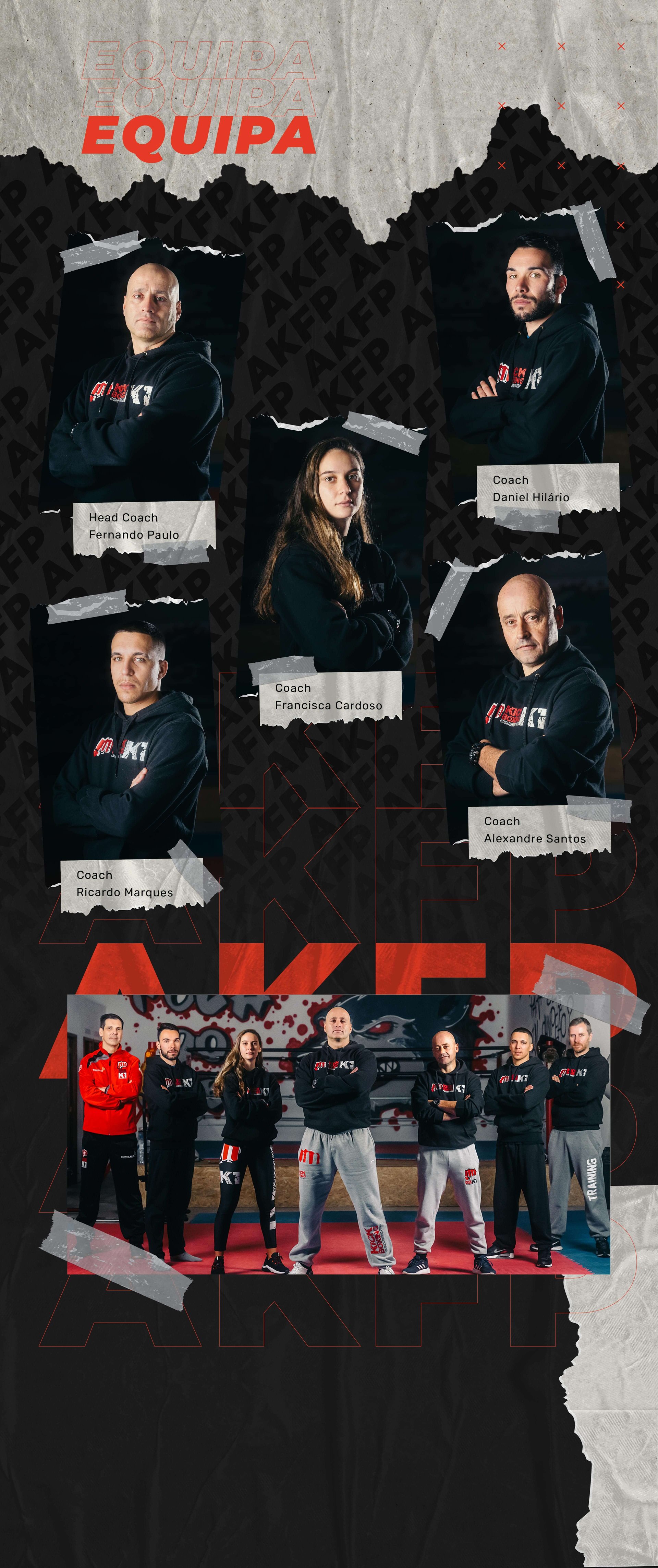 Equipa Técnica de Instrutores AKFP — Fernando Paulo, Daniel Hilário, Francisca Cardoso, Ricardo Marques e Alexandre Santos